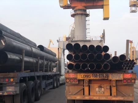 Thép ống hàn Đài Loan nhập khẩu hàng hạ bãi ngày ( 25-05-2019)  tiêu chuẩn: API 5L GRADE B, ASTM A53, A106, JIS